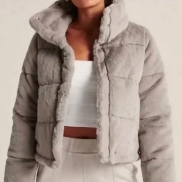 Abercrombie & Fitch Mini Puffer Size XXS Gray - Picture 4 of 6